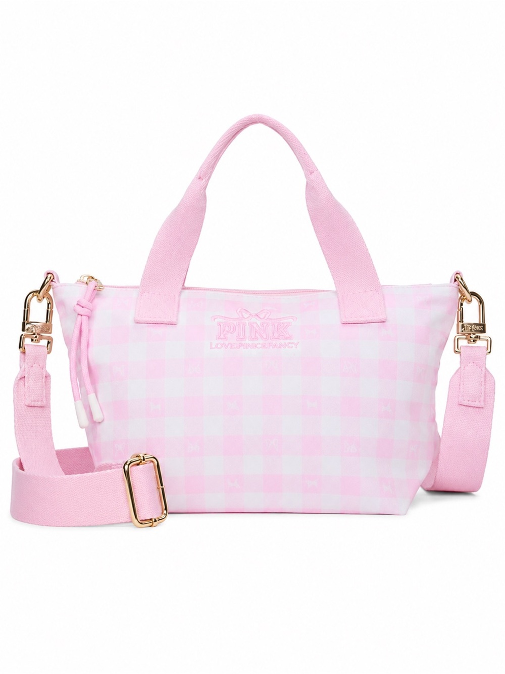 LoveShack Fancy x PINK Victoria's Secret Checker Canvas purse